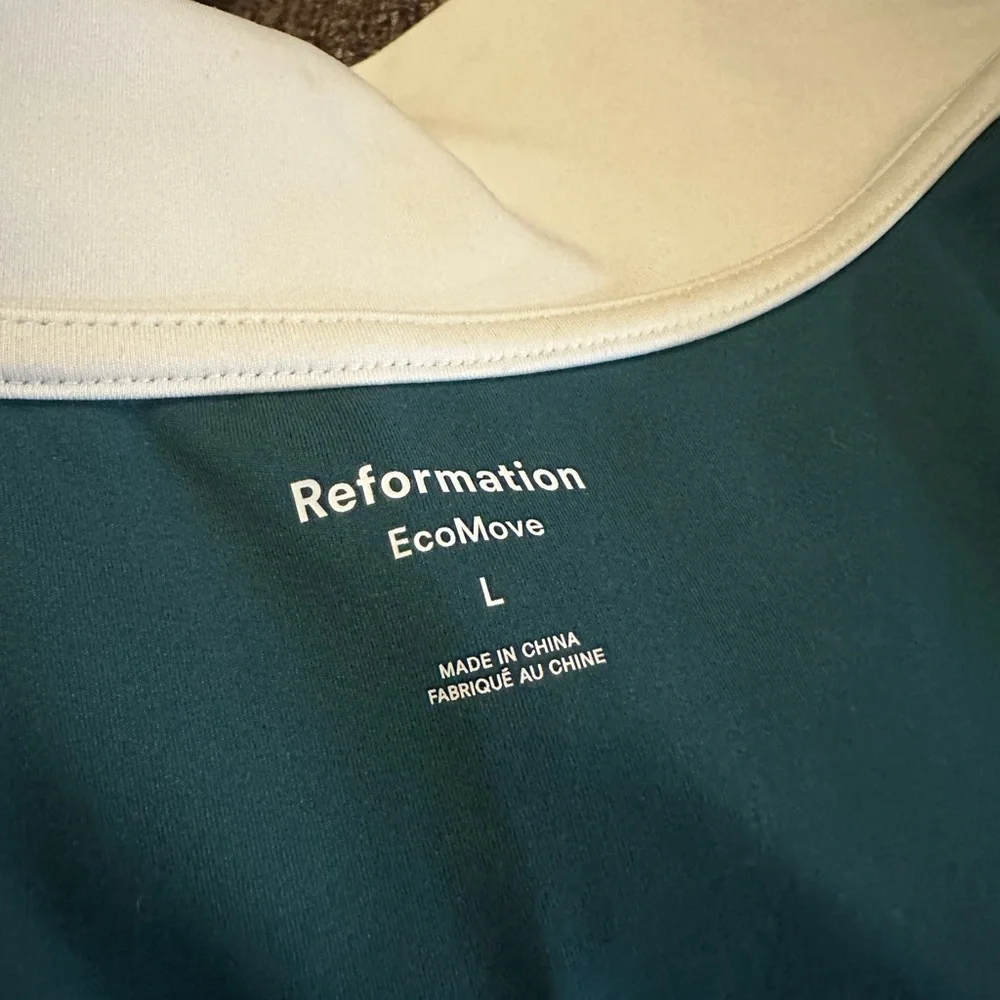 Green and White Sleeveless dress reformation large - Picture 10 of 13